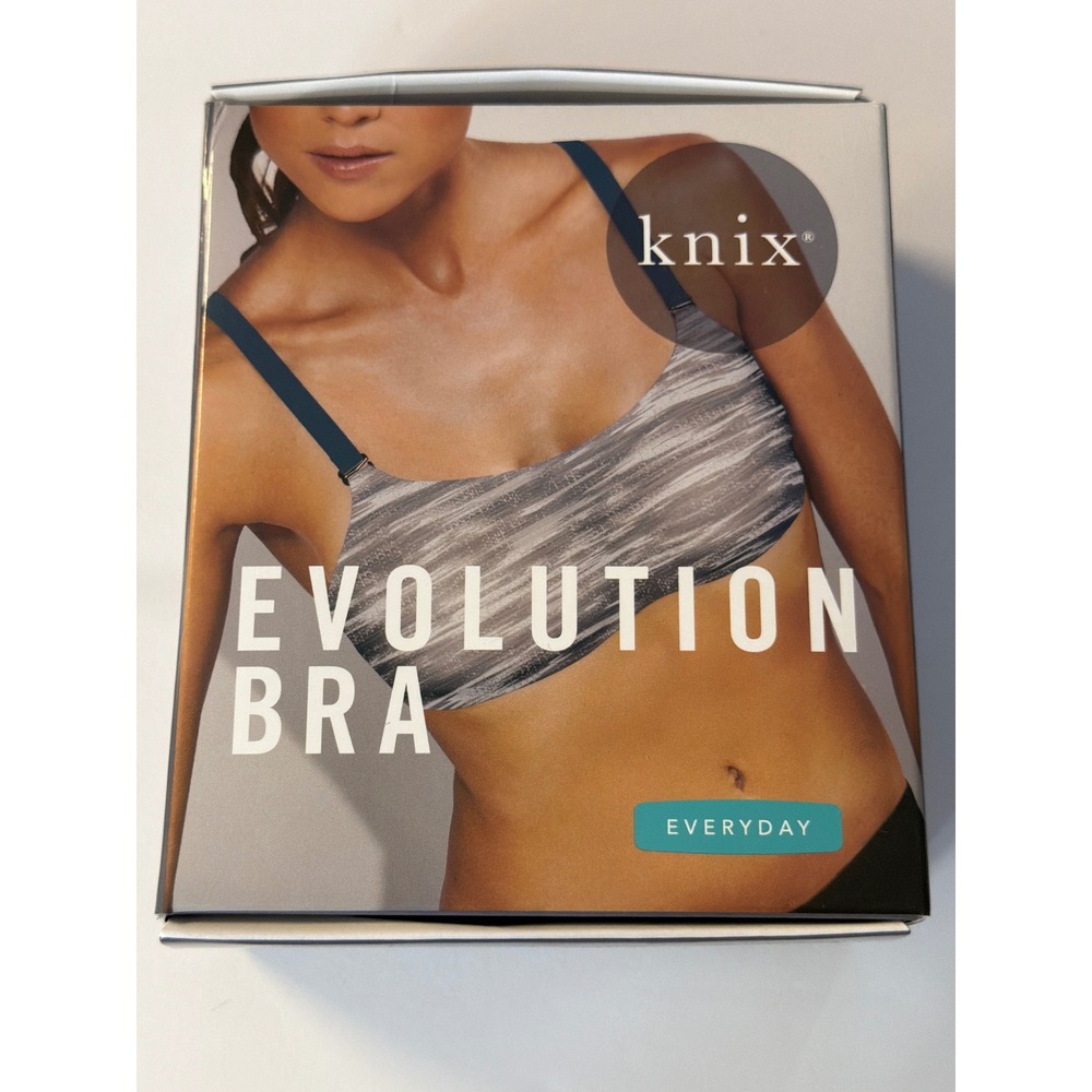 Knix‎ Evolution Bra Size 8 Grey Black Everyday Wireless Moisture Wicking